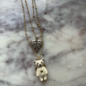 Betsey Johnson Angel Bear Necklace, beautiful rare piece! 🐻
